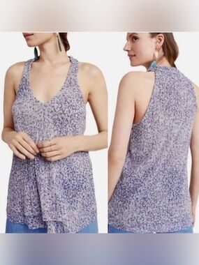Anthropology shimmer metallic blouse